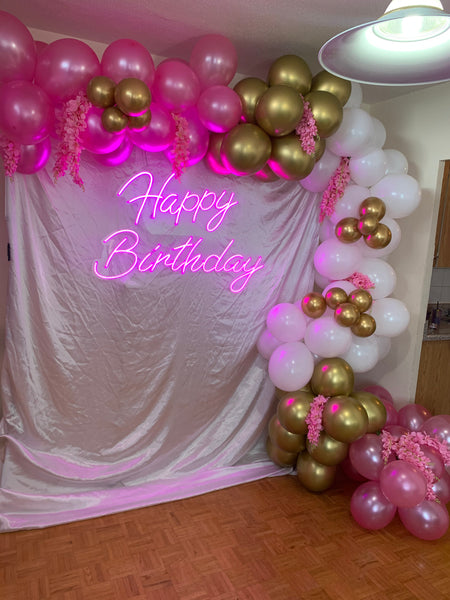 Balloon Garland with Drape Backdrop